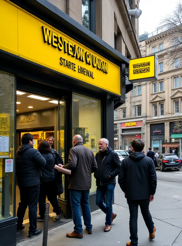 Western Union storefront in a bustling city