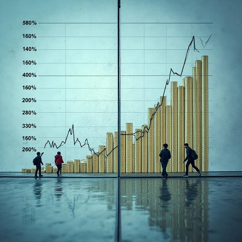 Charts representing immigration statistics and stock market data