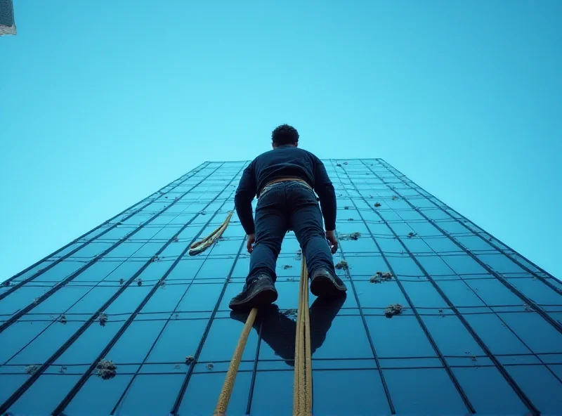 Justin Casquejo climbing Trump Tower