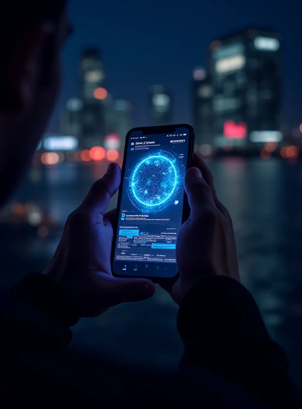 Conceptual art showing a person interacting with a Meta AI interface on a mobile phone.