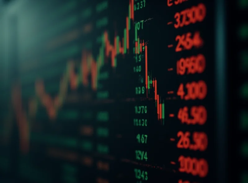 A close-up of stock market ticker tape displaying various stock symbols and prices, representing the dynamic nature of the stock market.