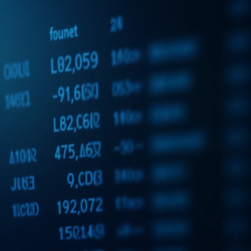 Close up of stock ticker scrolling across a screen.