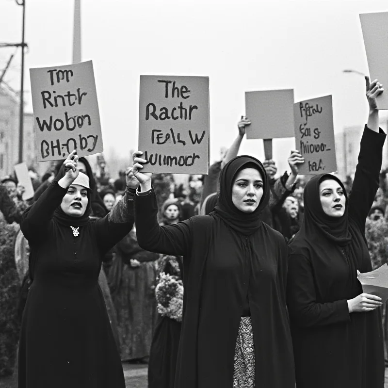Iranian women protesting for their rights