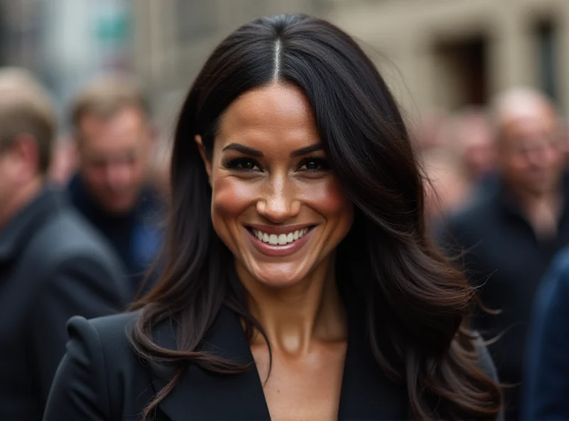 Meghan Markle smiling during a public engagement.