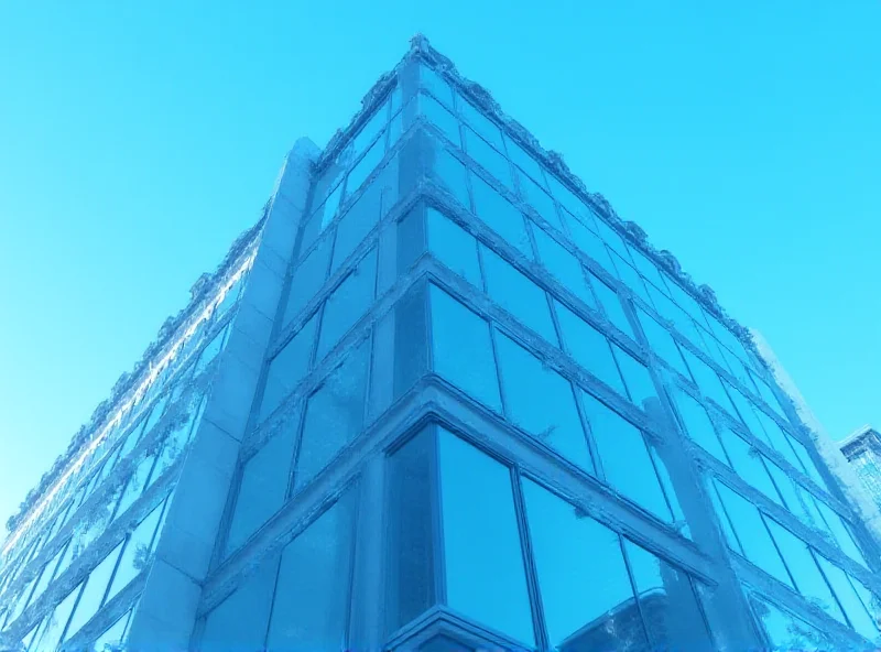 Modern office building with a glass facade, representing Global Net Lease, Inc., with subtle financial charts and graphs overlaid to indicate investment activity.