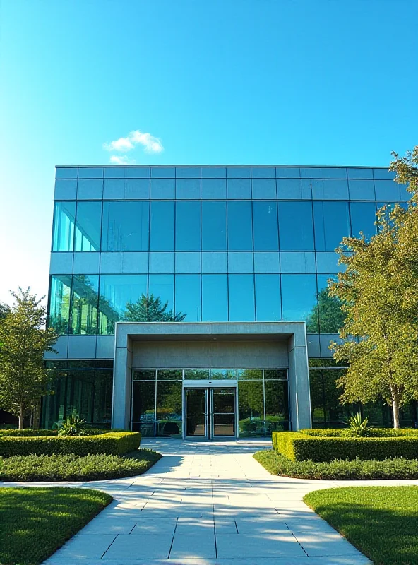 A modern office building with the Booz Allen Hamilton logo subtly displayed.