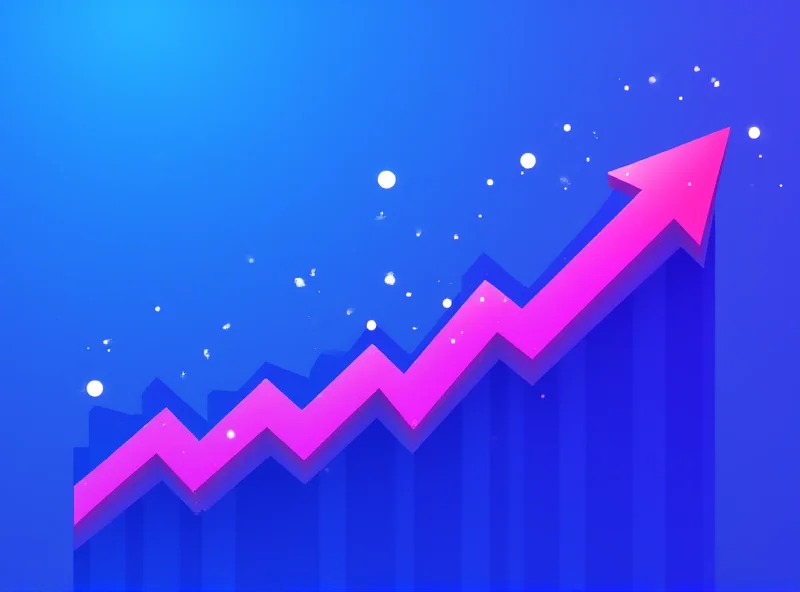 A stylized graph showing Adobe's stock price trending upwards