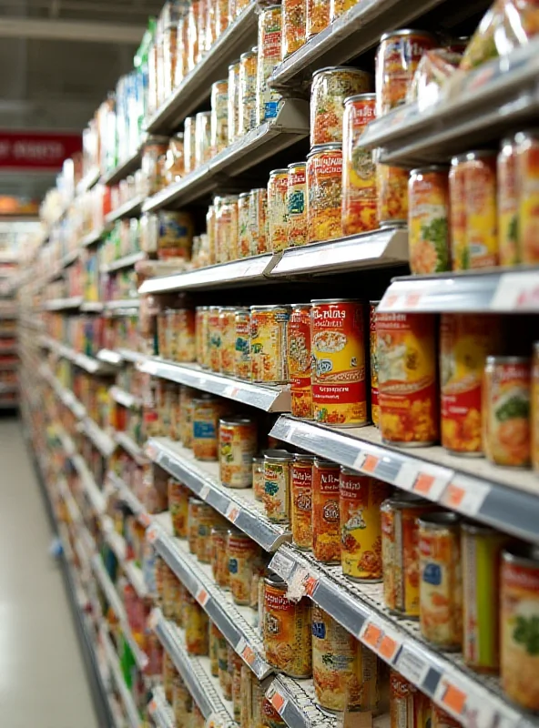 Close up of various Hain Celestial products on a grocery store shelf