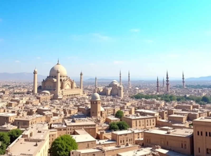 Panoramic view of Isfahan, Iran, showcasing the cityscape and its historical architecture.