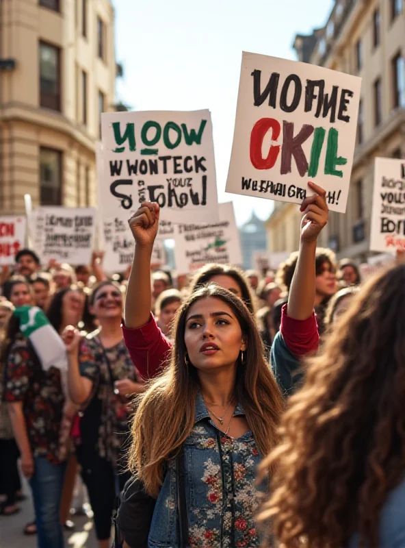 Image of protesters on a university campus