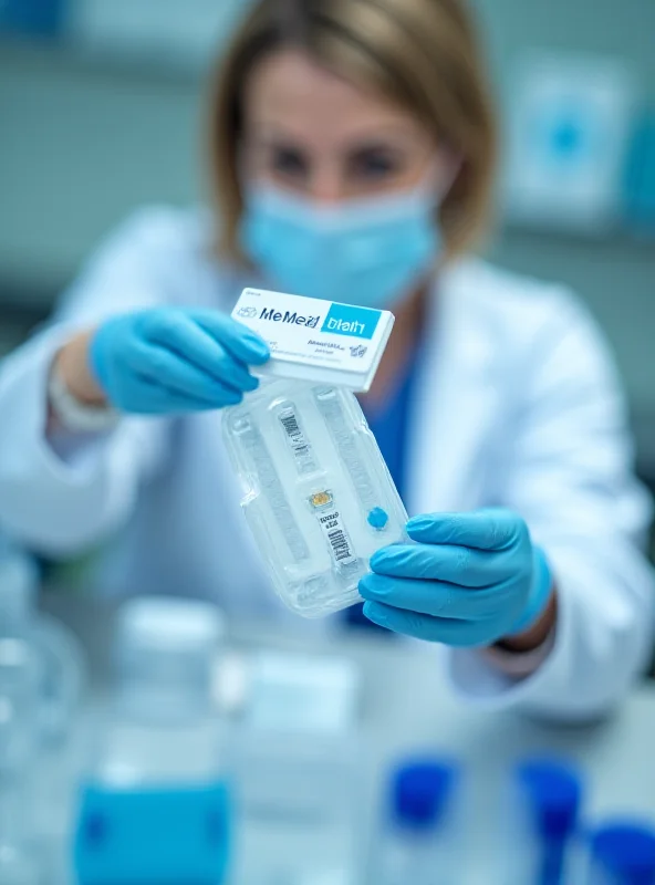 A doctor holding a MeMed diagnostic test kit.