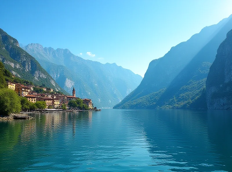 Scenic view of Riva del Garda, Italy, on a sunny day.