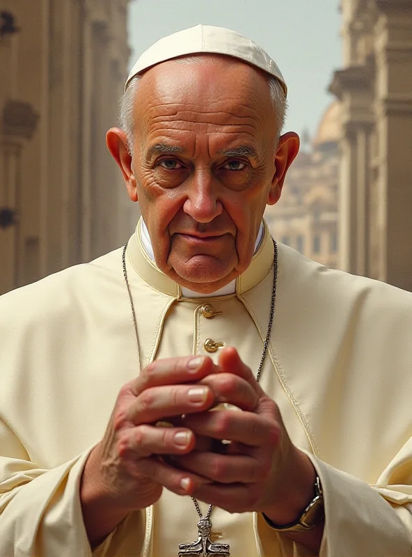 A stylized image of the Pope, conveying a sense of resilience and determination.