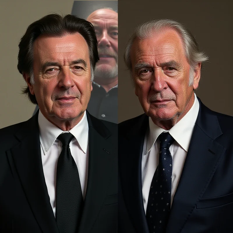 A split image featuring Lele Mora on one side and Silvio Berlusconi on the other, with a faded image of Matteo Messina Denaro in the background.