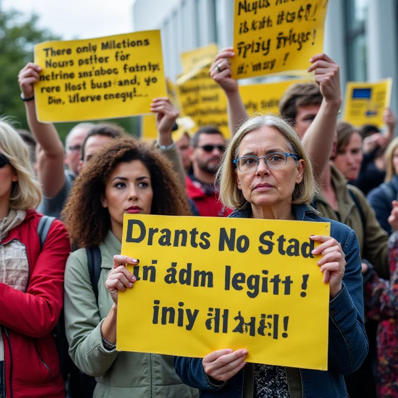 Protest signs against nuclear energy, with slogans about safety and environmental protection.