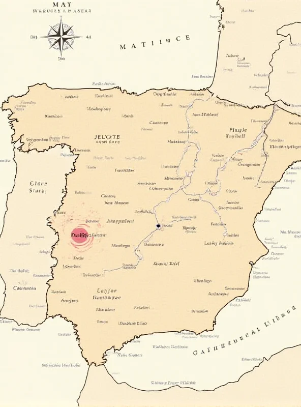 A map of Seville, Spain with a highlighted area around Cazalla de la Sierra indicating the earthquake epicenter.