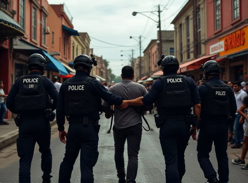 Image of police arresting a suspect in Ecuador