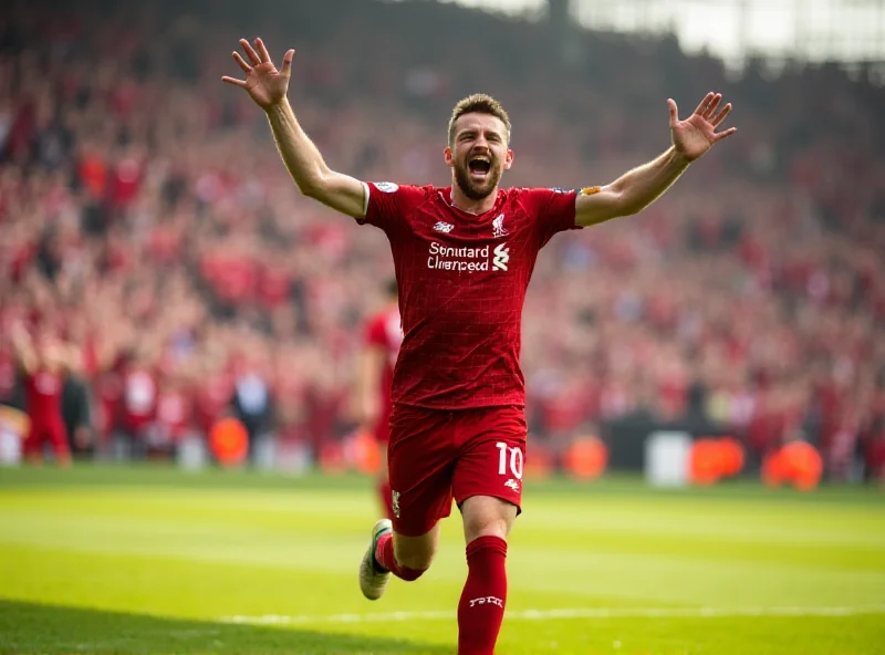 Harvey Elliott celebrating a goal for Liverpool.