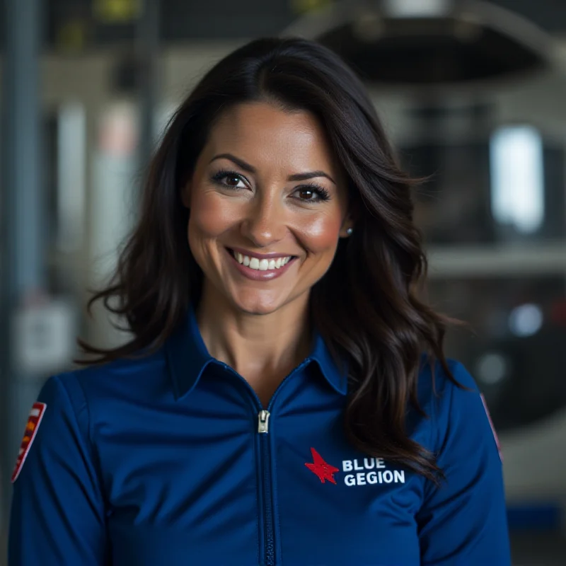 Lauren Sanchez smiling in a flight suit.