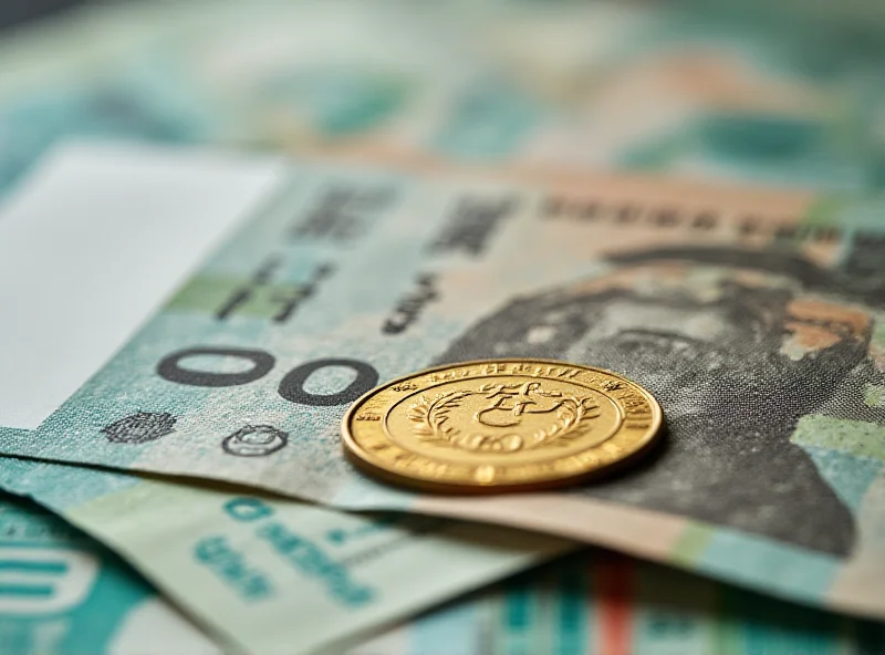 Kazakh banknotes and coins stacked on a table.
