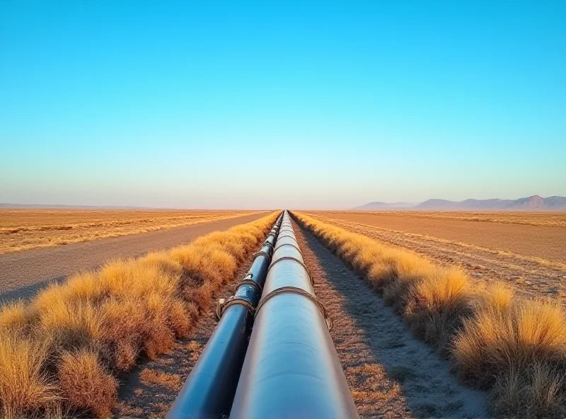 Oil pipelines stretching across a vast landscape.