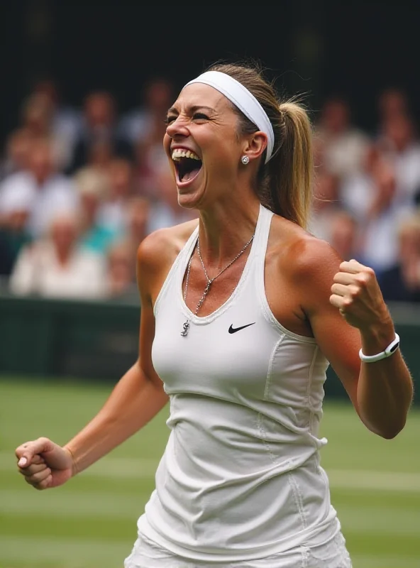 Jodie Burrage celebrating her win against Petra Kvitova