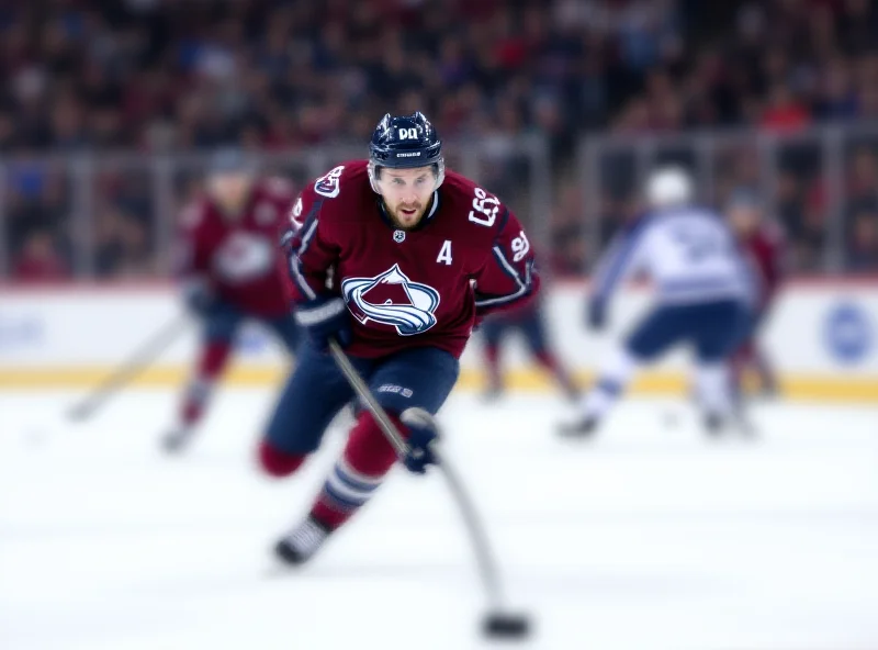 Gabe Landeskog in Avalanche jersey on the ice.