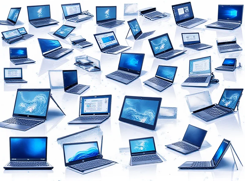 Montage of various laptop brands and models, showcasing different designs, sizes, and features, with a focus on screen quality and keyboard layouts.