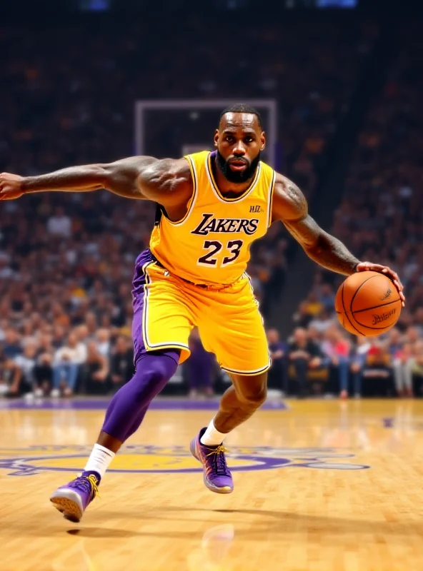 LeBron James dribbling the ball during a game
