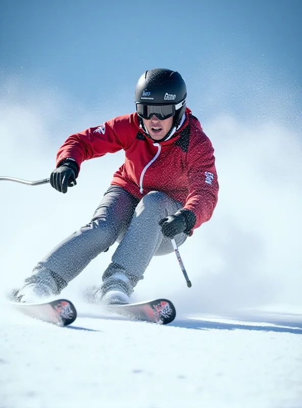 Close-up of Federica Brignone skiing, focusing on her determination and technique.