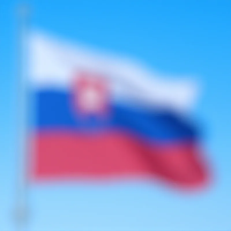 The Slovakian flag waving in the wind, symbolizing the country where the legal case took place.