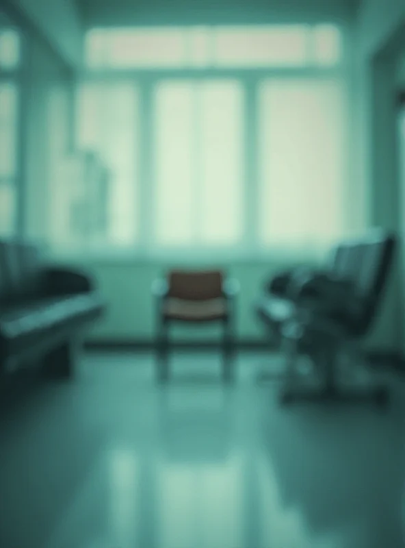 A blurred image of a doctor's office, conveying a sense of unease and the passage of time.