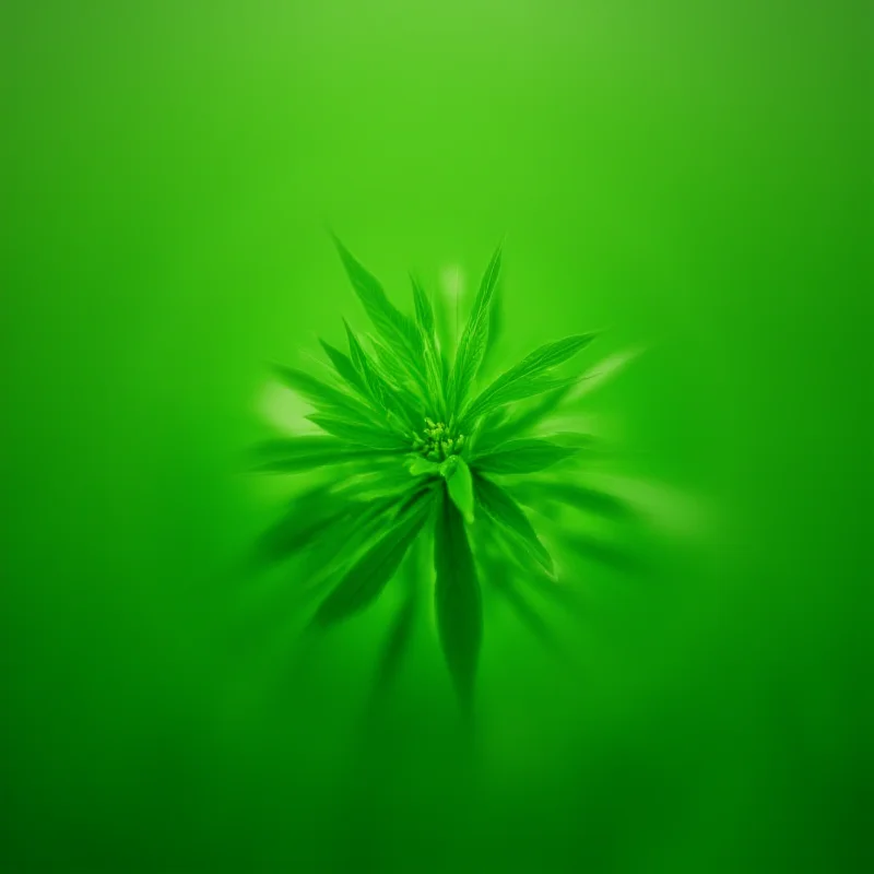 Close-up of cannabis plant with a medicinal symbol overlay