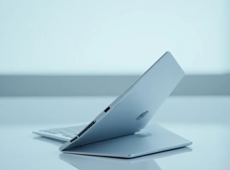 Illustration of a futuristic Lenovo flip laptop