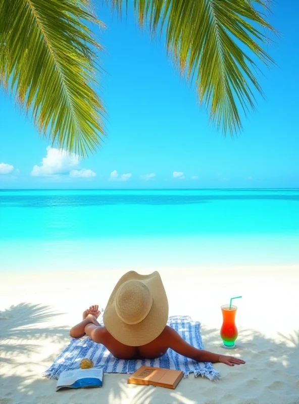A person enjoying a luxurious vacation on a tropical beach.