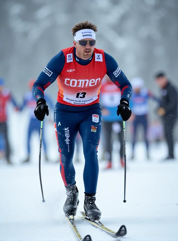 Jarl Magnus Riiber skiing during the Nordic Ski World Championships.