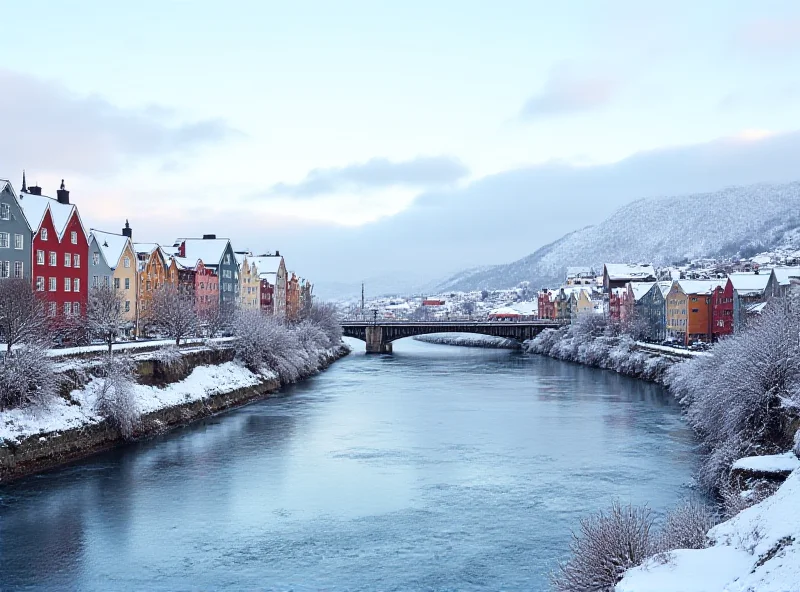 A panoramic view of Trondheim, Norway, where Lindvik won his gold medal.