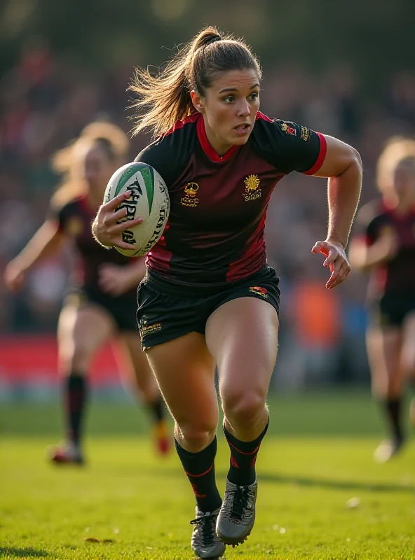 A rugby player in action on the field