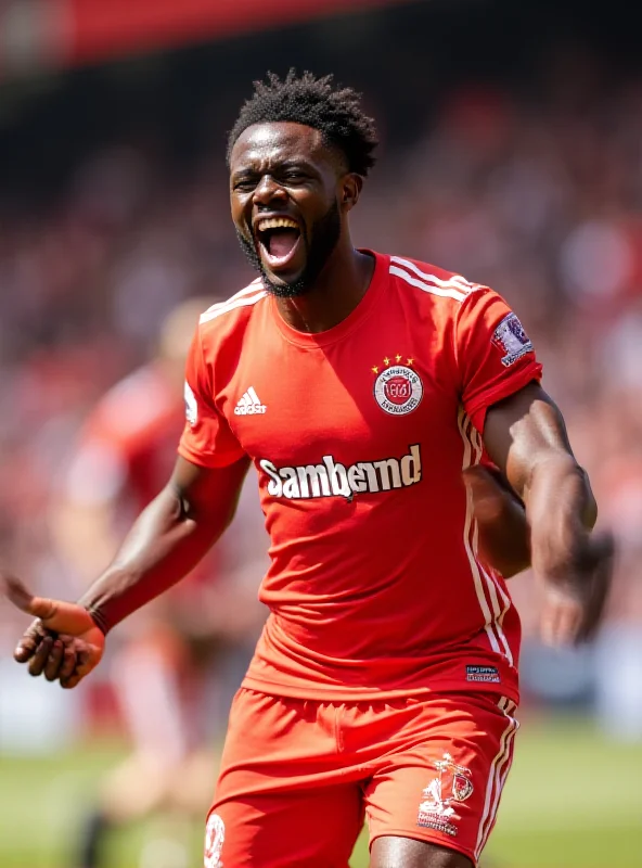 Close-up of Danny Welbeck celebrating a goal