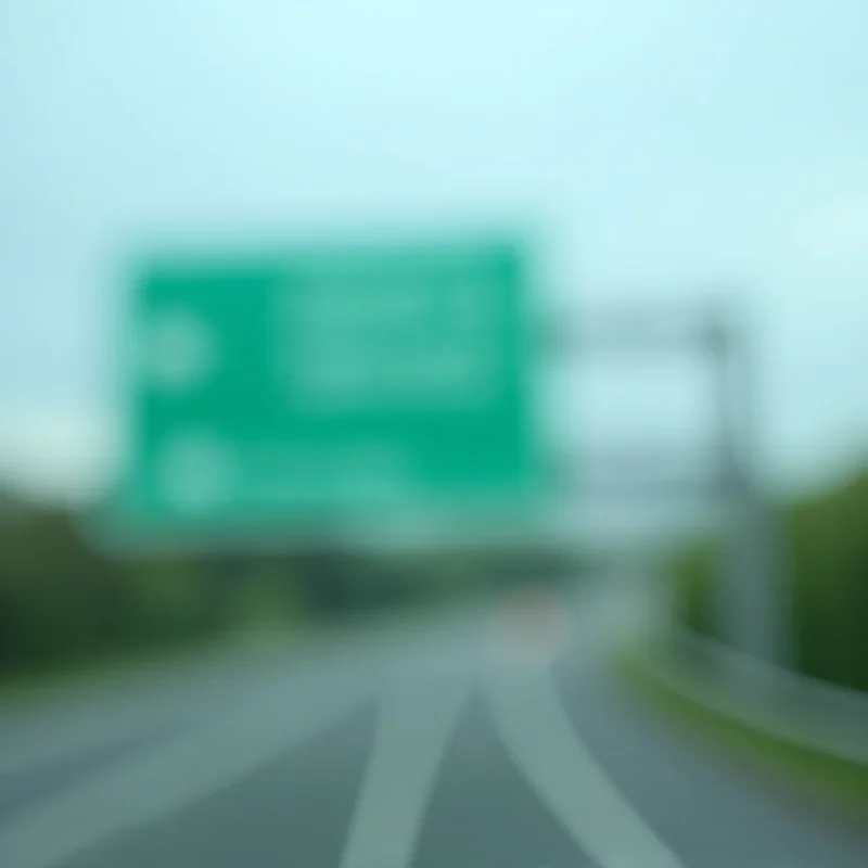 A close-up of a road sign indicating the A1 highway with the Łódź city skyline in the background, slightly blurred.