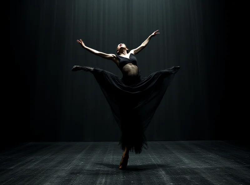 Dancer in Deepstaria performance, bathed in soft light, with a dark backdrop