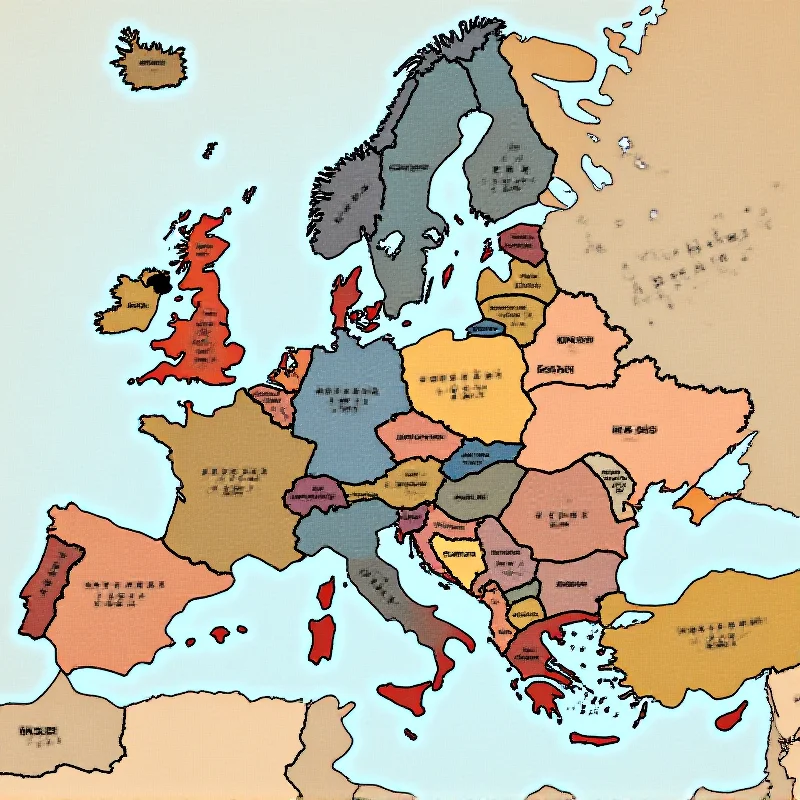A map of Europe with a focus on Ukraine, Russia, and surrounding countries, highlighting potential areas of conflict and geopolitical tension.