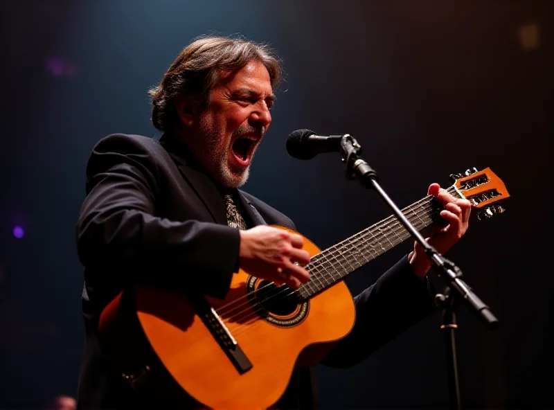 Paco de Lucia performing flamenco on guitar