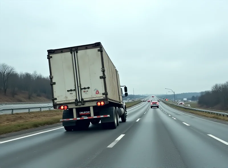 Truck loaded with cargo, with emphasis on safety and weight distribution.