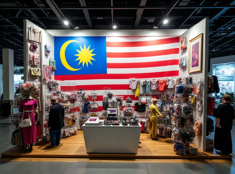 Diverse Malaysian export products on display, showcasing the country's economic strength.