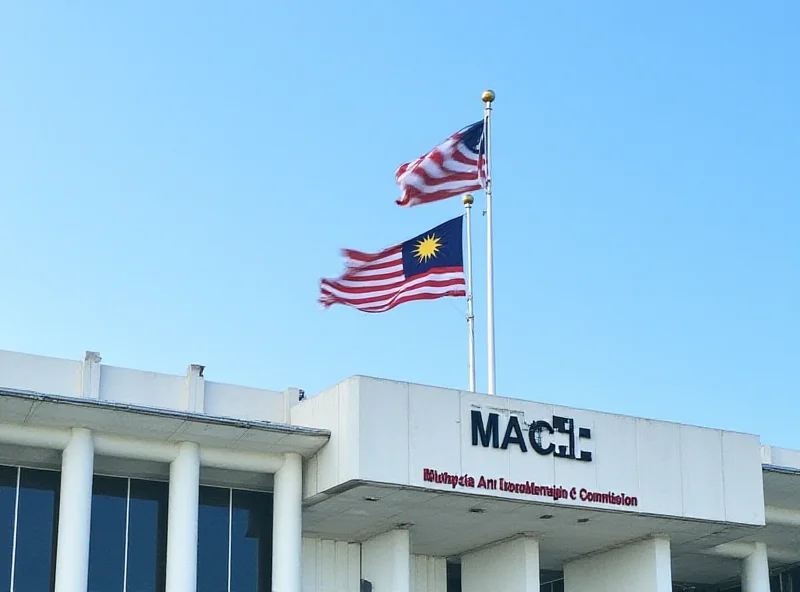MACC building exterior with Malaysian flag.