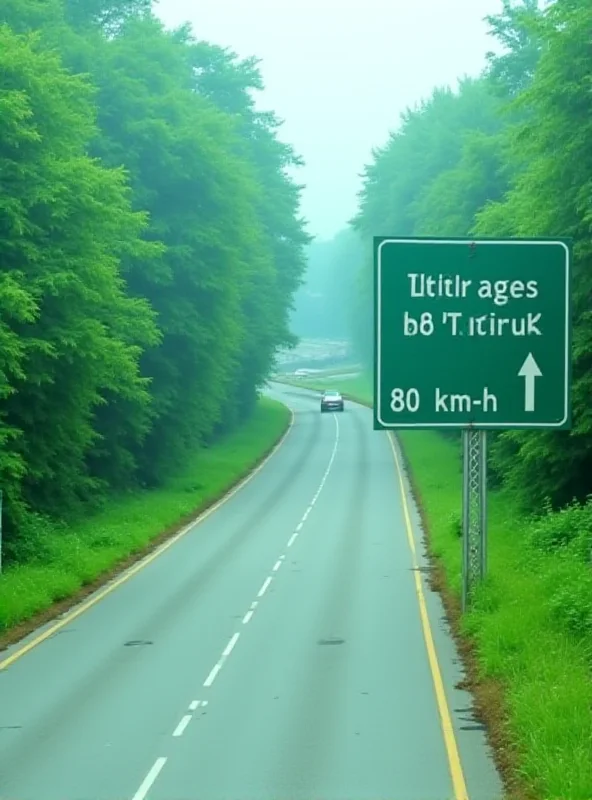 Malaysian road sign with speed limit