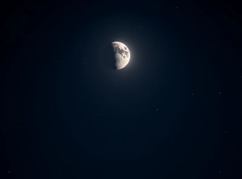A dramatic depiction of a partial lunar eclipse with the Earth's shadow partially covering the moon against a starry night sky.