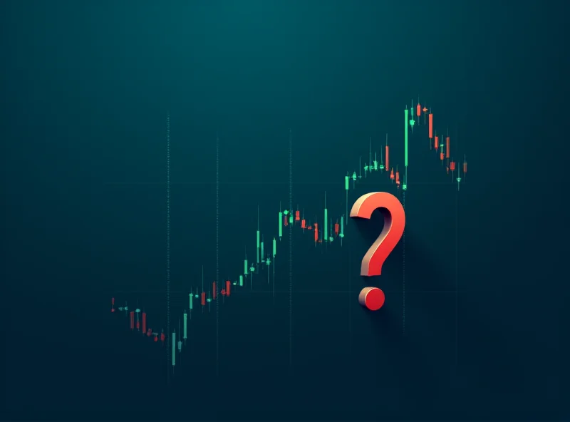 Abstract representation of a stock market graph with a question mark hovering above it, symbolizing uncertainty.