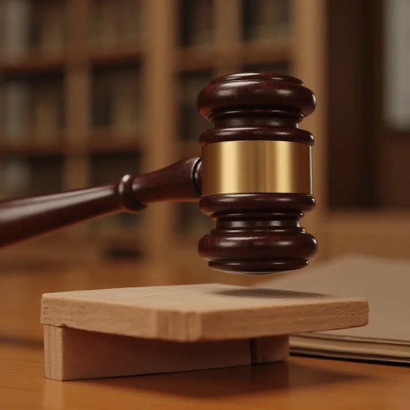 A gavel striking a wooden sound block, symbolizing a court decision and legal implications for a business.